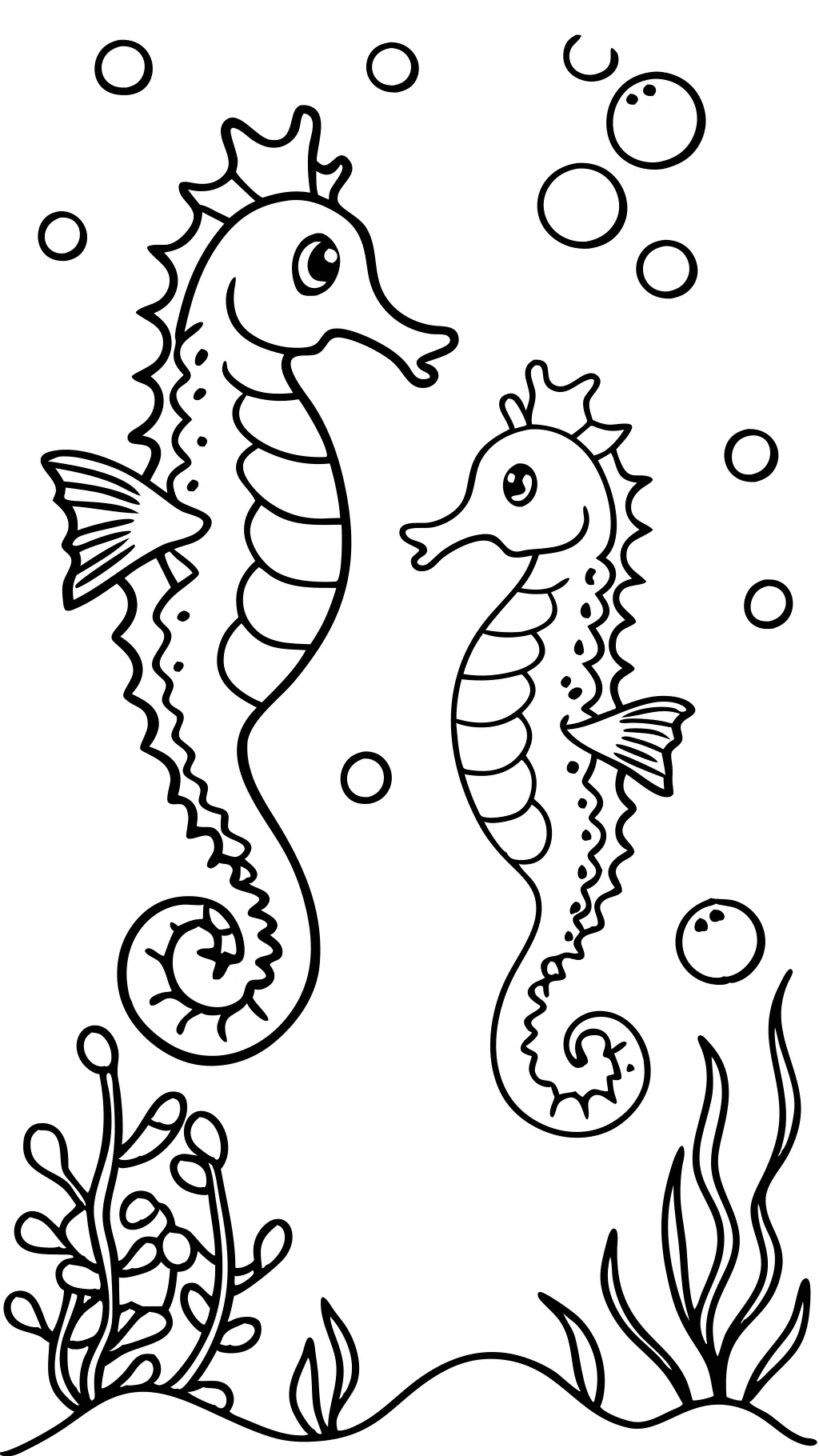 seahorses coloring pages